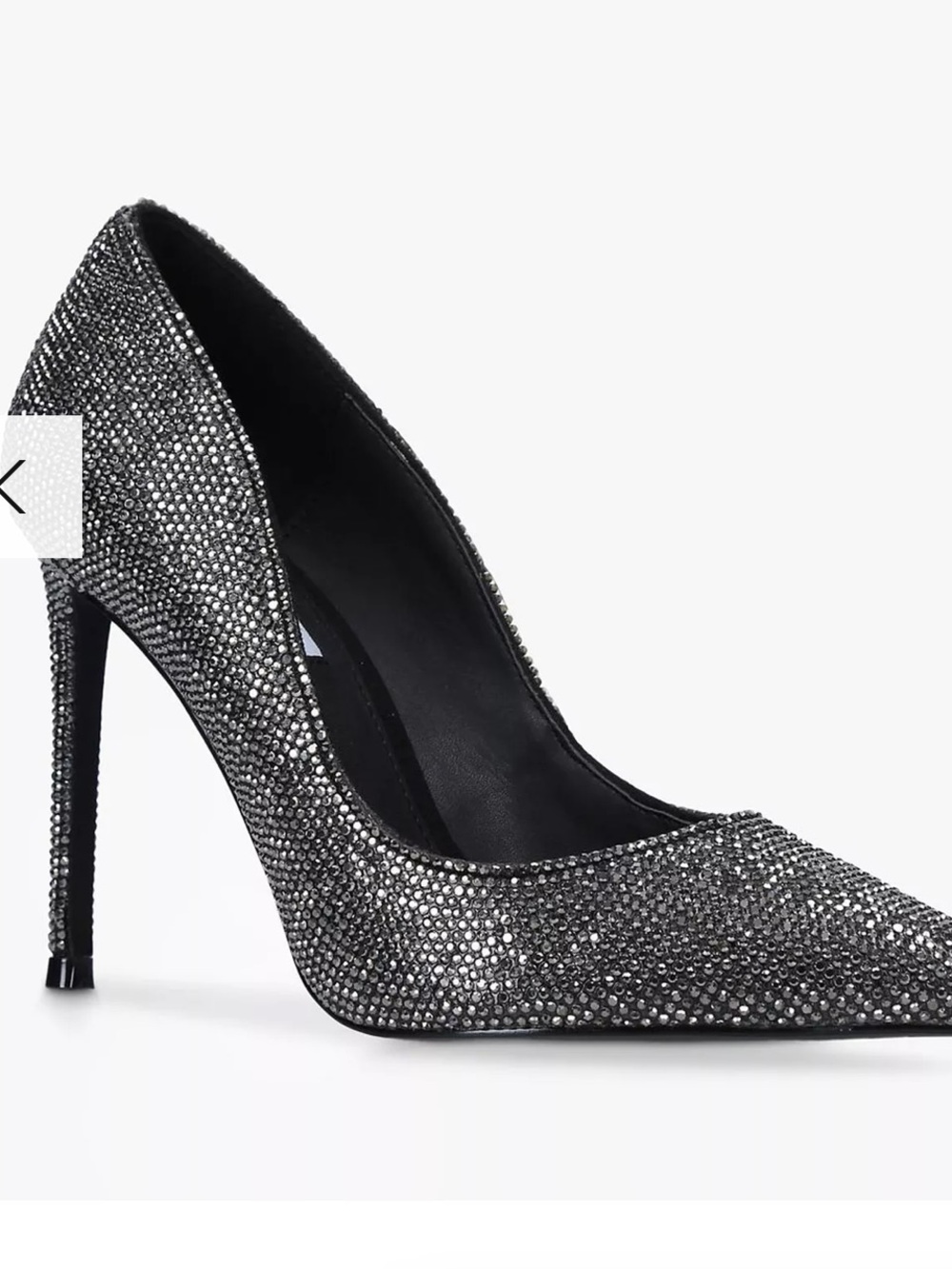 New Steve Madden Black Rhinestone Pointed-Toe Heel